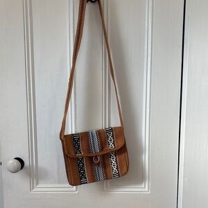 Brown Patterned Shoulder Bag